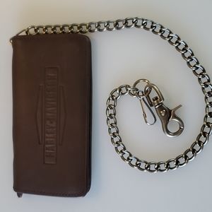 Harley Davidson Chained Leather Wallet Brown